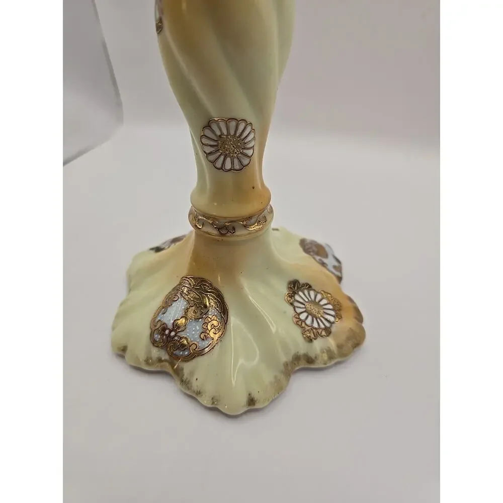 Vintage Japanese Hand Painted Candle Holder